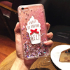 Glitter Liquid Quicksand Lovely Heart Ice Cream Crystal Clear Case Cover For iPhone 6/6s Plus 5.5"