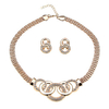 Gold Collar Necklace Earrings Bracelet Ring Jewelry Set