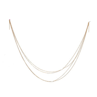 Gold Double Layers Pearl Cross Body Chain Necklace