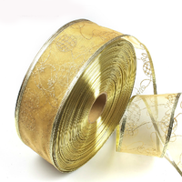 Gold Hot Stamping Ribbon Christmas Trees Decoration Supplies