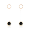 Gold Plated Earrings Two Circle Tassel Earring for Women