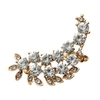 Gold Rhinestone Leaf Vintage Punk Ear Clip Earring
