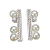 Gold Silver Plated Pearl Crystal Ear Stud Earrings