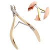 Gold Stainless Steel Nail Cuticle Scissors Double Fork Dead Skin Manicure Pedicure Tool