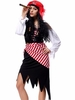 Gothic Pirate Off Shoulder Bandage Parti Color Stripe Belt Headband Halloween Costumes Suits Women