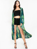 Gracila Bohemian Casual Leaves Printed Long Sleeve Women Coats