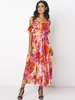 Gracila Bohemian Floral Backless Sleeveless Flouncing Dresses For Women