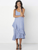 Gracila Bohemian Floral Irregular Sleeveless Spaghetti Strap Dresses For Women