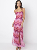 Gracila Bohemian Print Backless Bandage Slit Sleeveless Dresses For Women