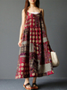 Gracila Bohemian Spaghetti Strap Printed Vintage Long Maxi Dresses