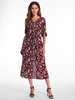 Gracila Bohemian Women Floral Printed 3/4 Sleeve Maxi Dresses