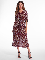 Gracila Bohemian Women Floral Printed 3/4 Sleeve Maxi Dresses