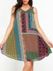 Gracila Bohemian Women Printed Patchwork Sleeveless Loose Dresses