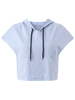 Gracila Brief Casual Solid Color Big Pocket Women Hooded Blouses