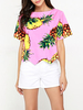 Gracila Brief Fruits Printed Casual O-Neck Short Sleeve Women T-Shirts