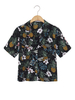 Gracila Holiday Women Turn-down Collar Floral Blouses