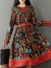 Gracila Print Folk Women Dresses
