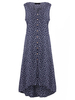 Gracila Print Irregular Back Tie Sleeveless V-neck Women Dress