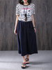 Gracila Solid Color Button Elastic Waist Women Skirts