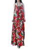 Gracila Vintage Floral Print Cami Loose O-neck Maxi Dress For Women
