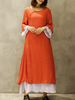 Gracila Vintage Long Sleeve Two Layers Maxi Dresses For Women
