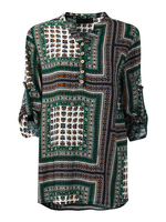 Gracila Vintage Patchwork Printed Long Sleeve T-shirts