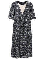 Gracila Vintage Women False Two Pieces Floral Casual Print Dresses