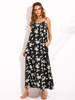 Gracila Women Bohemian Floral Printed Spaghetti Strap Maxi Dresses