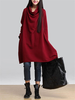 Gracila Women Casual Brief Solid Black Ruffled Neck Long Sleeve Dresses