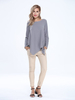 Gracila Women Casual Irregular Hem Long Sleeve Pure Color Shirts