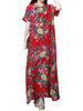 Gracila Women Floral Printed Short Sleeve Long Maxi Dresses