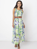 Gracila Women Floral Printed Spaghetti Strap Chiffon Long Maxi Dresses