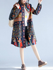Gracila Women Folk Style Printed Buttons Long Sleeve Pocket Spring Blouses