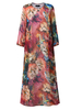 Gracila Women Printed O-Neck Long Sleeve Maxi Dresses