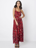 Gracila Women Spaghetti Strap Printed Summer Beach Chiffon Maxi Dresses