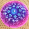 Gradient Flower Round Beach Towel Cotton Scarf Shawl Yoga Mat Tapestry Wall Hanging