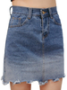 Gradient High Waist Tassel Casual Women Denim Mini Skirts