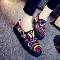 Graffiti Colorful Pattern Chic Slip On Casual Shoes For Women