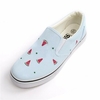 Graffiti Watermelon Flat Blue Slip On Camvas Cute Shoes