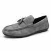 Gray Tassel Breathable Slip On Stitching Flat Casual Driving Shoes