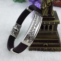 Great Wall Pattern Silicone Wristband Stainless Steel Bracelet