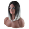 Grey White Heat Resistant Synthetic Wig Fiber Bob Hair Cosplay Costume Play 36-38cm