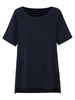 Half Sleeve Solid Loose Women Casual T-Shirt