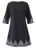Half Sleeve Printed Casual Mini Dress For Women