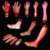 Halloween Horrible Scary Props Bloody Faked Human Arm Finger Leg Foot Decor