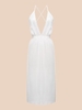 Halter Deep V Backless Lace Chiffon Maxi Women Party Dress