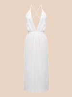 Halter Deep V Backless Lace Chiffon Maxi Women Party Dress