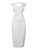 Halter Hollow Out Strapless White Party Sexy Women Bodycon Pencil Dress