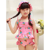 Halter Ice Cream Cartoon Printing Ruffle Wave Side Sweet Split Swimming Suit For Girls