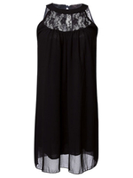 Halter Solid Lace Patchwork Loose Chiffon Sexy Women Dress